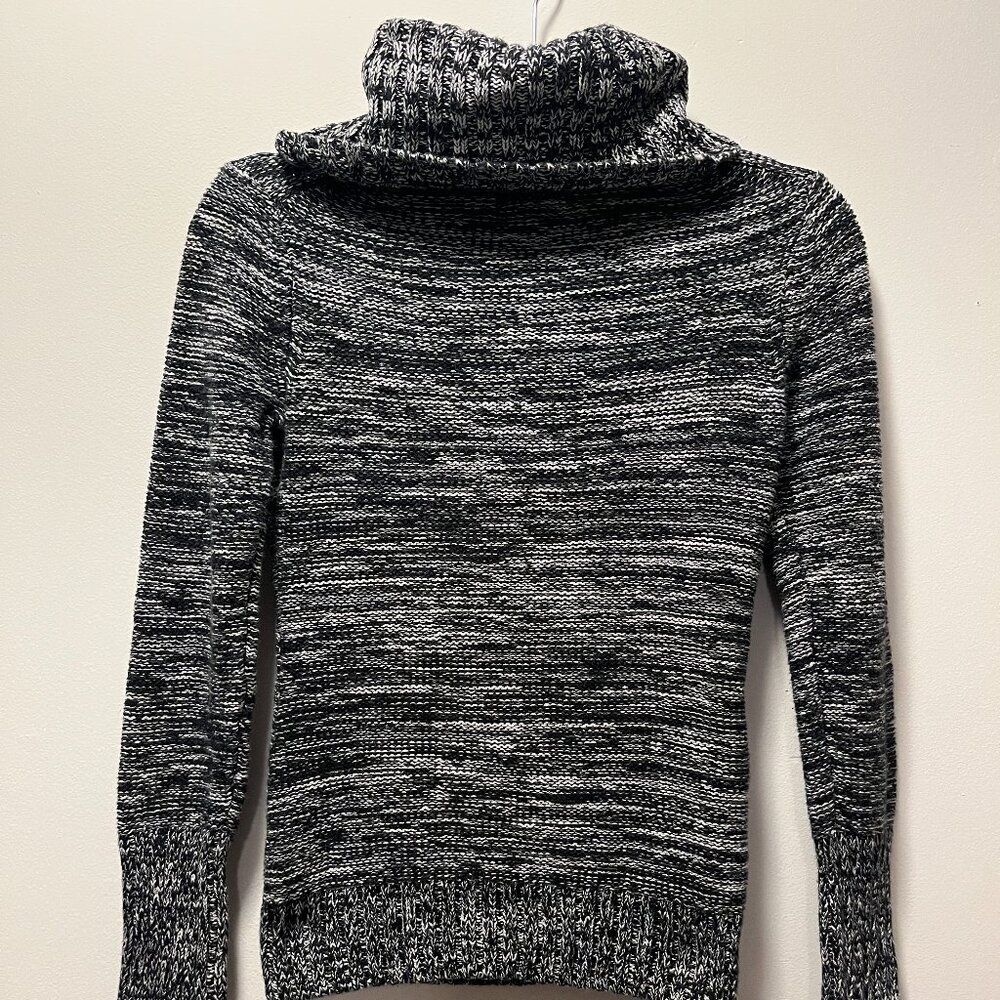 Gap XS Black/White Cotton Blend Turtleneck Sweater